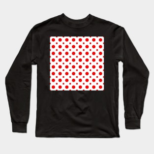 Red Dots on White Long Sleeve T-Shirt